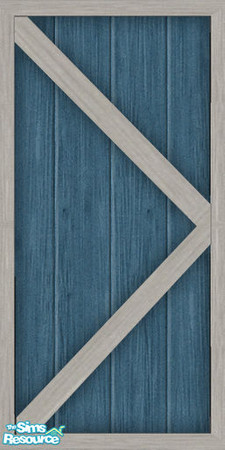 Sims 2 — Blue barn wall 4 by Windkeeper — Part of "Barn Building Kit" set
