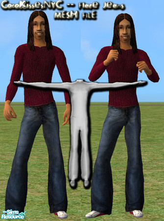 Sims 2 — ADULT Male Flare Mesh by oldmember_CocoKissesNYC — Because our guys need flares too! Featuring a slimmer waist