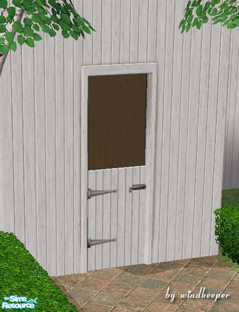 Sims 2 — Plain white wood halfdoor by Windkeeper — You need to download "Plain wooden halfdoor" file from this