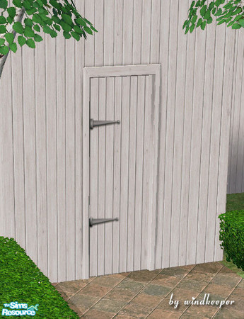 Sims 2 — Plain white wood door by Windkeeper — You need to download "Plain wooden door" file from this set for