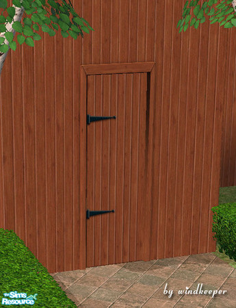 Sims 2 — Plain dark wood door by Windkeeper — You need to download "Plain wooden door" file from this set for