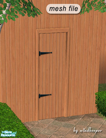 Sims 2 — Plain wooden door by Windkeeper — Plain light wood door - mesh file. Will not work on diagonal walls.