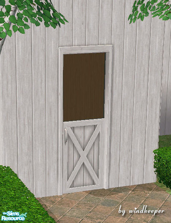 Sims 2 — White barn halfdoor by Windkeeper — You need to download "Barn halfdoor" file from this set for this