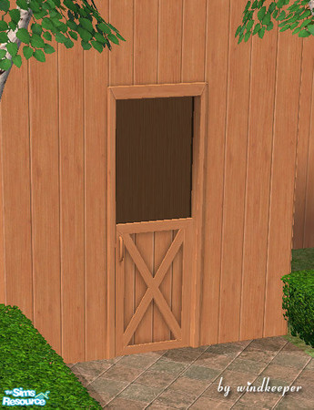 Sims 2 — Light wood barn halfdoor by Windkeeper — You need to download "Barn halfdoor" file from this set for