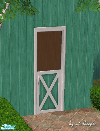 Sims 2 — Green barn halfdoor by Windkeeper — You need to download "Barn halfdoor" file from this set for this