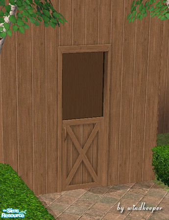 Sims 2 — Faded wood barn halfdoor by Windkeeper — You need to download "Barn halfdoor" file from this set for