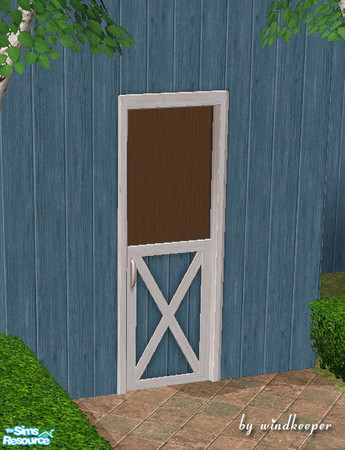 Sims 2 — Blue barn halfdoor by Windkeeper — You need to download "Barn halfdoor" file from this set for this