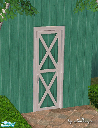 Sims 2 — Green barn door by Windkeeper — You need to download "Barn door" file from this set for this recolor