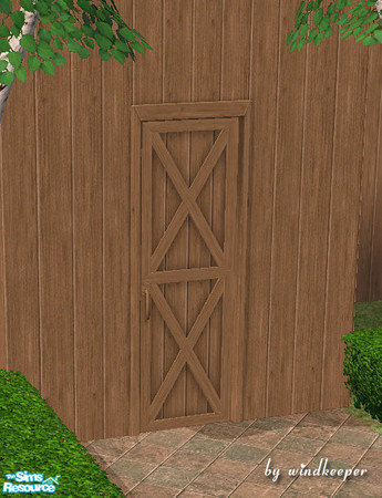 Sims 2 — Faded wood barn door by Windkeeper — You need to download "Barn door" file from this set for this