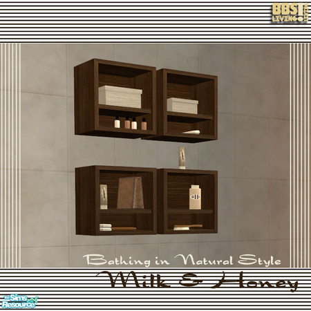 Sims 2 — Milk & Honey Bath, Wallcabinet with toil by BetterbeSim — Bathing in Natural style. Basic colors, Basic