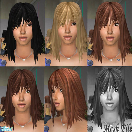 Sims 2 — Layered Hair with Messy Bangs by Reavoye — Layered Hair with Messy Bangs -Includes Mesh