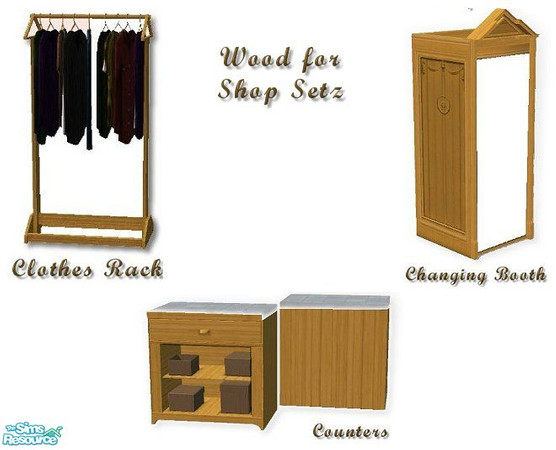 Sims 2 — Shop Setz Wood by iwubu — The Shop Wood Setz - To complete the look of any Shop Setz of mine, you'll need these!