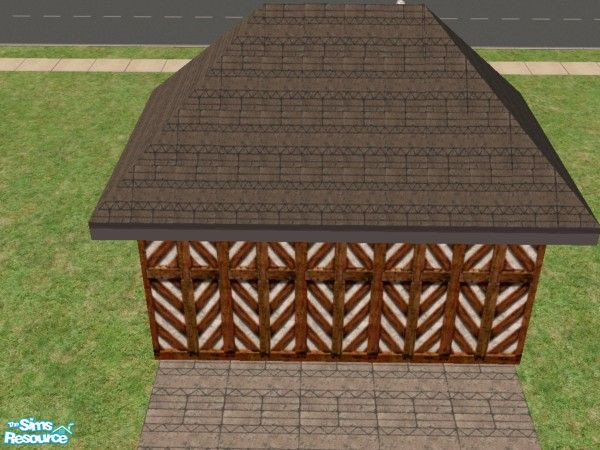 Sims 2 — Stone Roof Grey Thatch by c_literati — TSRAA. 