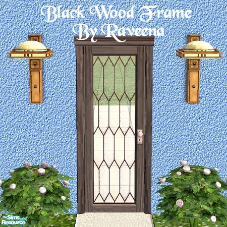 Sims 2 — Black Wood Frame by Raveena — This is the black 'door frame' only. You need Windkeeper's mesh file for this to