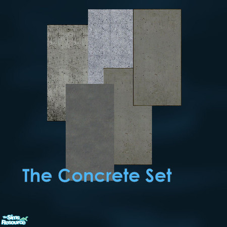 Sims 2 — The Concrete Set by simmyfan2852 — The Concrete Set contains dark, new, and aged concrete walls, perfect for any