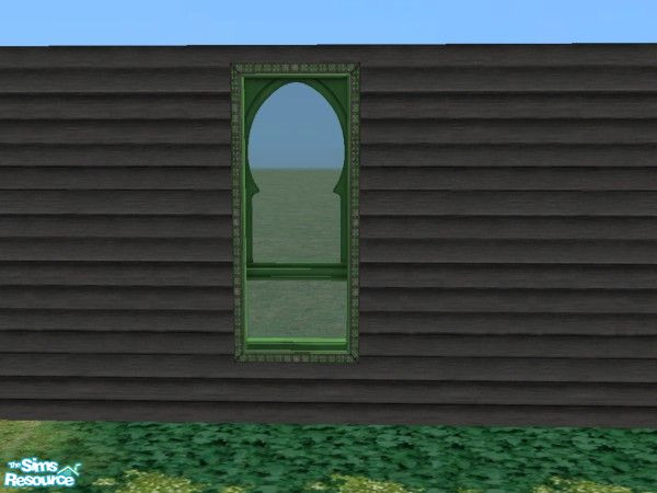 Sims 2 — Magic Town Build Morrocan Window Green F by c_literati — Recolors for nomad or haunted houses. TSRAA.