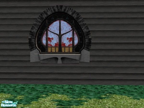 Sims 2 — Magic Town Build Large Window Black Fram by c_literati — Recolors for nomad or haunted houses. TSRAA.