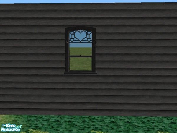 Sims 2 — Magic Town Build Heart Window Black Fram by c_literati — Recolors for nomad or haunted houses. TSRAA.