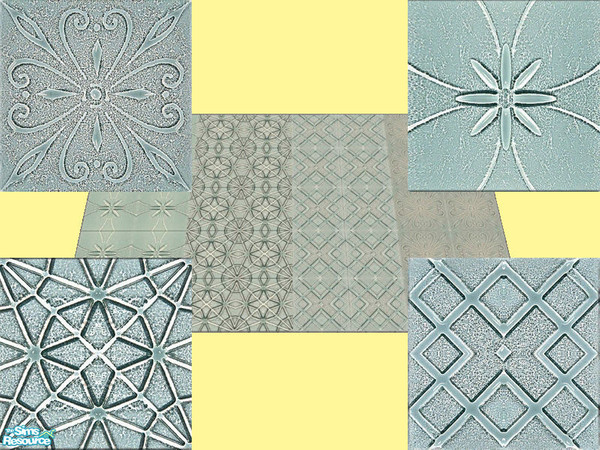 Sims 2 — Glassy Green by Queen_Of_The_Stone_Age — A set of four green glass tiles