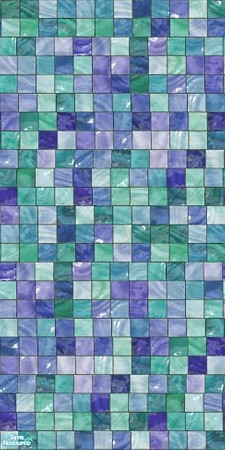 Sims 2 — So Sloppy Wall 3 by tamlfra — A beautiful glass tile wall, in a mosiac pattern, that was a bit sloppily