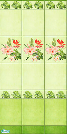 Sims 2 — Caribba verde 01 by perelinka — Tiled wall.