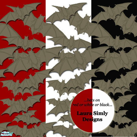 Sims 2 — Laura Simly Gothic Bats Wallpaper Set by debs913 — Got bats? With this wallpaper, you will! Three variations of