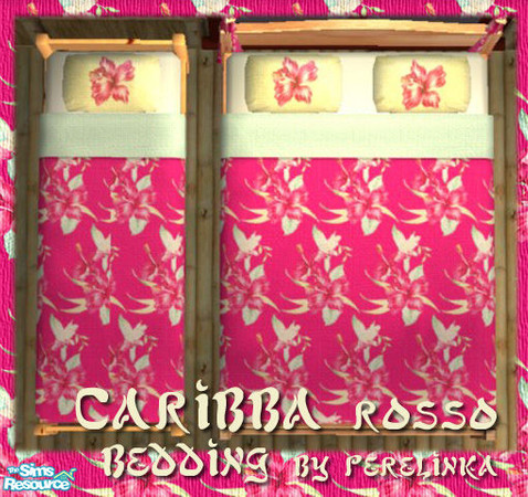 Sims 2 — Caribba rosso - bedding by perelinka — Bedding for my Caribba rosso walls.