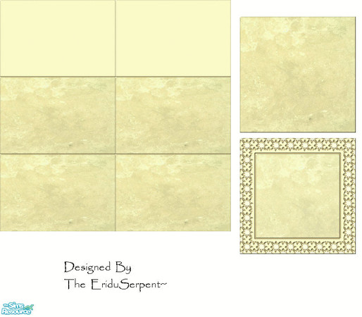 Sims 2 — Mottled Cream Ceramic Wall & Floor Set by eriduserpent — One panel wall and two tiles. Plain but attractive.