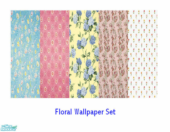 Sims 2 — Floral Wallpaper Set by thekewlestnerd — Various floral wallpapers for your sims!