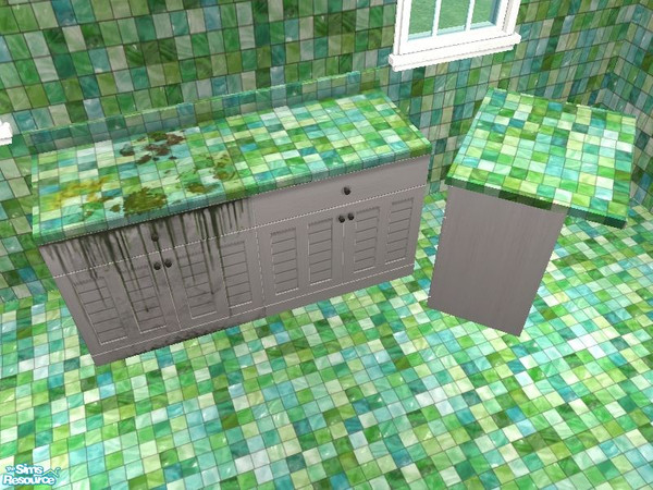 Sims 2 — So Sloppy Countertop 1 by tamlfra — Recolor of the Epikouros \"Sleek Cuisine\" Counter. Has a dirty