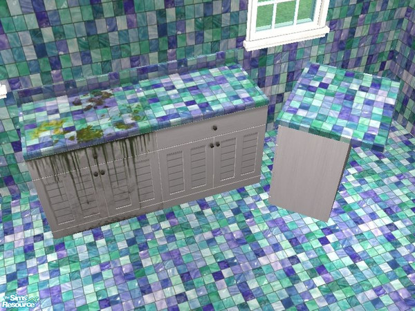 Sims 2 — So Sloppy Countertop 3 by tamlfra — Recolor of the Epikouros \"Sleek Cuisine\" Counter. Has a dirty