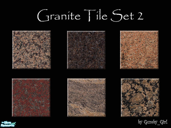 Sims 2 — Granite Tile Set 2 by Gumby_Girl — A set of 6 Granite floor tiles in various colours. Perfect for decorating