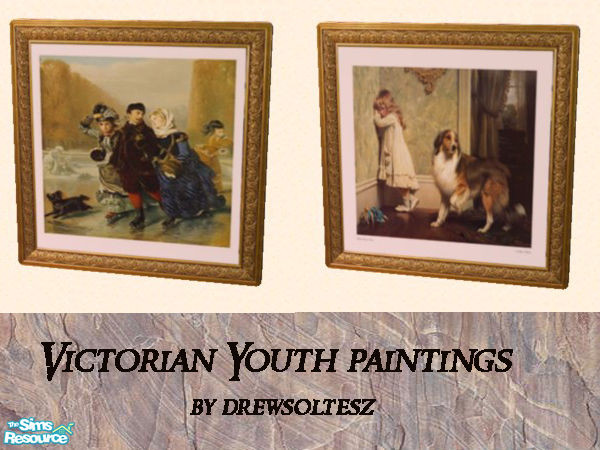 Sims 2 — Victorian Youth Paintings by drewsoltesz — Two Adorable paintings of youth in playtime in the Victorian Era. A