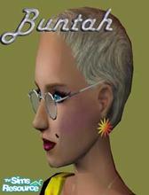 Sims 2 — Colorful Starbursts by buntah — Alpha Ear Rings 01 Mesh by Dr. Pixel. Recolored by me. Hair, makeup, and glasses