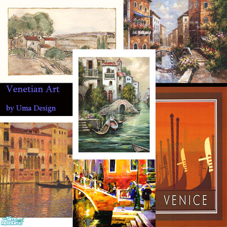 Sims 2 — Venetian Art Set by Uma Design — A Venetian art collection, donated by Uma Design to Lord Tiko in honor of his