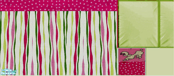 Sims 2 — OpenHouse Beddings - Openhouse Pink Poodle Bedding by openhousejack — a pink poodle pillow and multi color