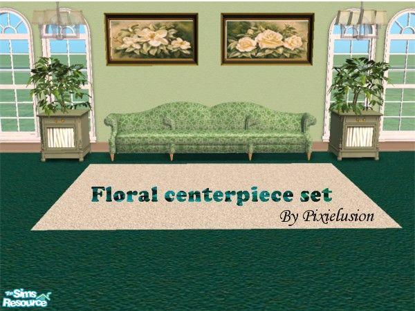 Sims 2 — Floral centerpiece set by pixielusion — Two beautiful floral paintings for any room in your sims home.