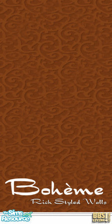 Sims 2 —  by BetterbeSim — Rich styled walls with a sienna duotone patterned effect. By BetterBeSim. Do not recolor,