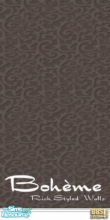 Sims 2 —  by BetterbeSim — Rich styled walls with a brown duotone patterned effect. By BetterBeSim. Do not recolor,