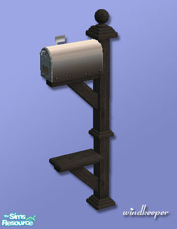 Sims 2 — Mailbox cover - black wood by Windkeeper — You need to download "Mailbox cover with mail shelf" file