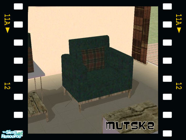 Sims 2 — Farming living chair by Mutske — Recolour 'Soft Modernity Set' by Nanshi Nibble. Livingroom for the poor farmer.