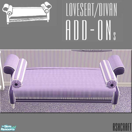 Sims 2 — Loveseat/Divan Lavender Scented by Cashcraft — You must download the **updated** Spring Garden Divan/Loveseat