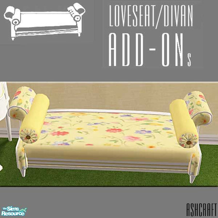Sims 2 — Loveseat/Divan Floral Scented by Cashcraft — You must download the **updated** Spring Garden Divan/Loveseat