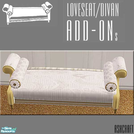 Sims 2 — Loveseat/Divan Winter White by Cashcraft — You must download the **updated** Spring Garden Divan/Loveseat mesh,