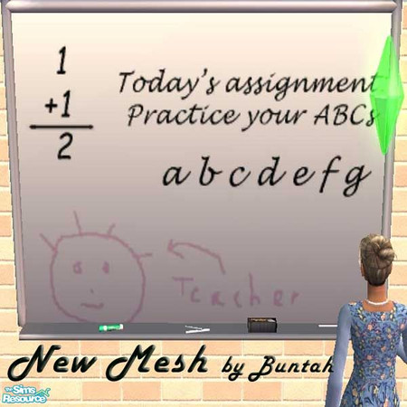 Sims 2 — White Classroom Board MESH by buntah — This is the mesh and is needed to see the green and black ones. Easily