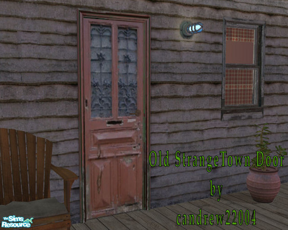 Sims 2 — Old StrangeTown Door by candrew22004 — This is a terrific looking old beat-up door. I use this door alot on