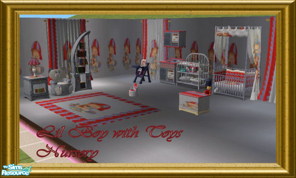 Sims 2 — Lil Boy with Toys Nursery by ead425 — walls and floors are already at TSR. 14 items, crib, counter to get upper