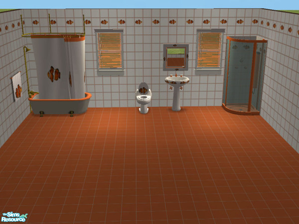 Sims 2 — Clownfish Bathroom by phisor — I love Clownfish. This bathroom set is dedicated to my little orange finny