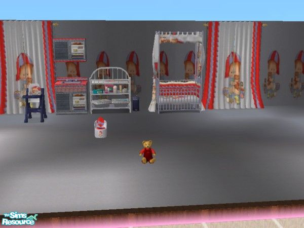 Sims 2 — Lil Boy with Toys teddy bear by ead425 — walls and floors are already at TSR. 14 items, crib, counter to get