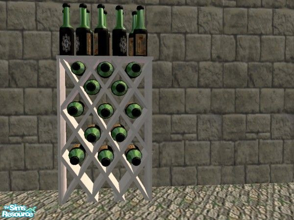 Sims 2 — White Stove Matching Kitchen Wine Rack by c_literati — Sorry, folks, this one's *not* TSRAA.